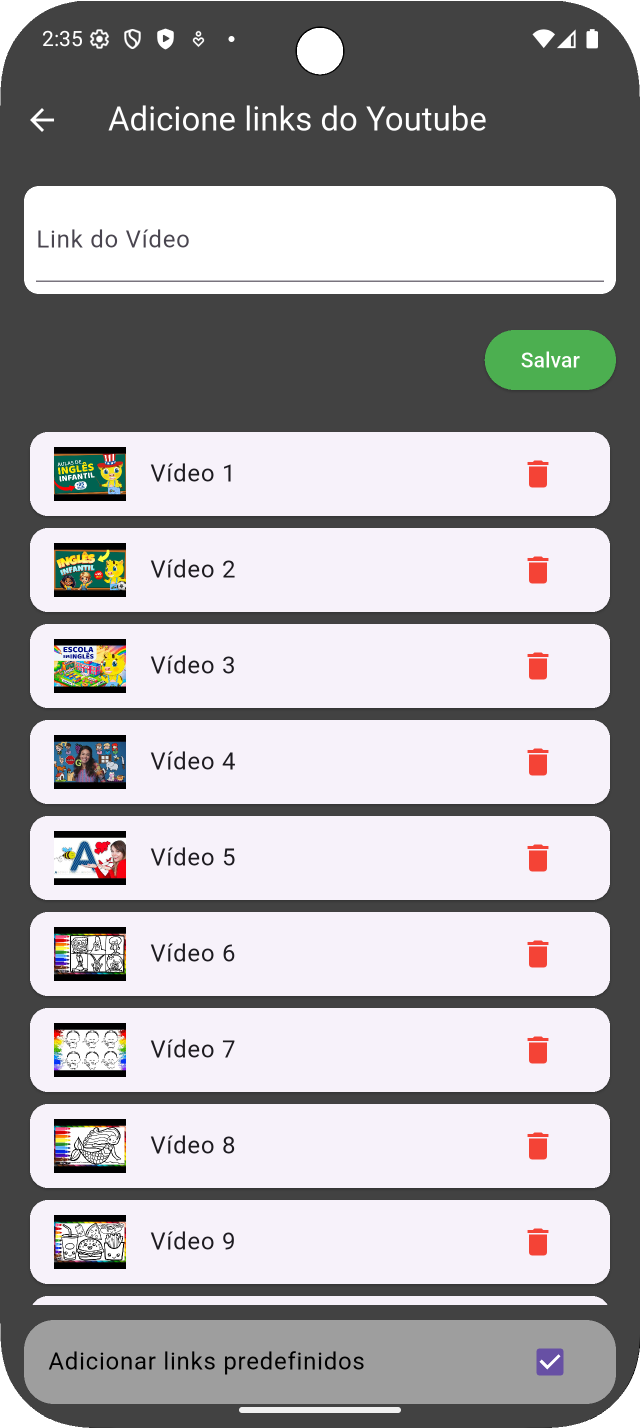 Tela do app